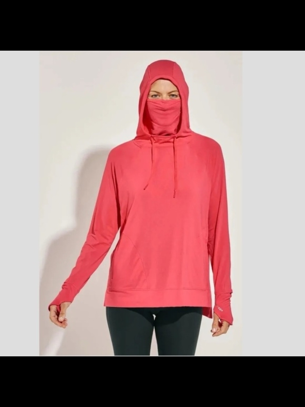 Coolibar Arabella Hoodie with Built-In Face Cover - Magenta/ Dark Pink